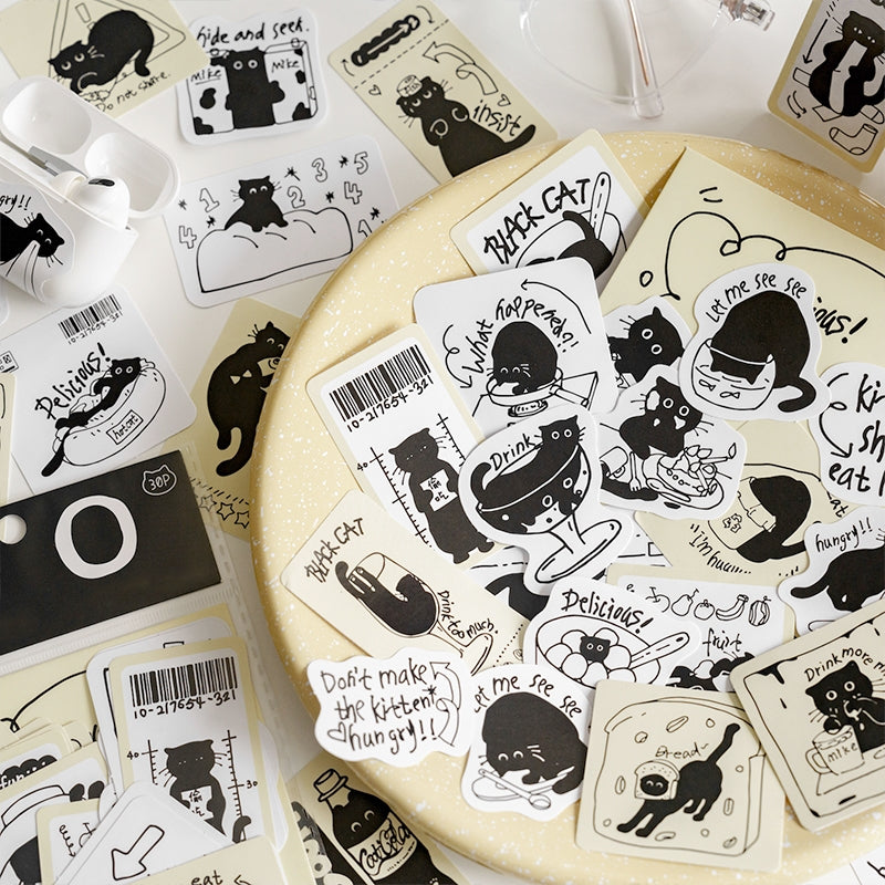 Cat's Modern Life Coated Paper Stickers b1