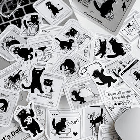 Cat's Modern Life Coated Paper Stickers b5