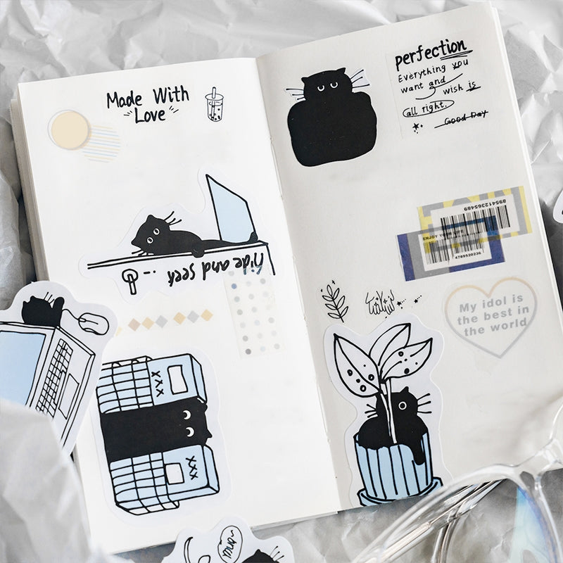 Cat's Modern Life Coated Paper Stickers b6