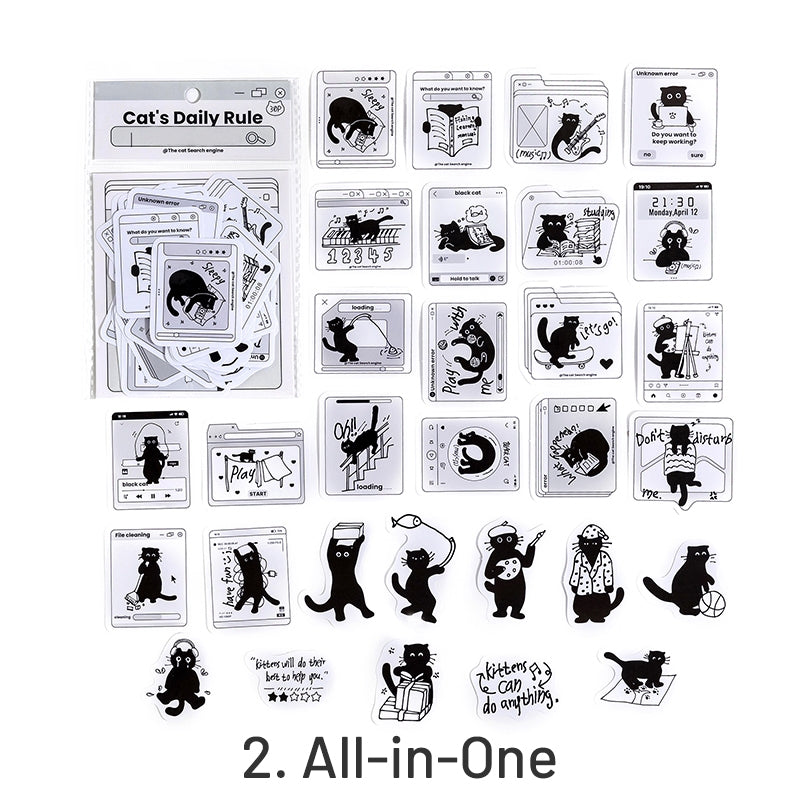 Cat's Modern Life Coated Paper Stickers sku-2