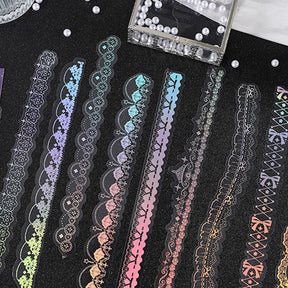 Chain Holographic PET Stickers - Lace, Butterfly, Music, Moon b5