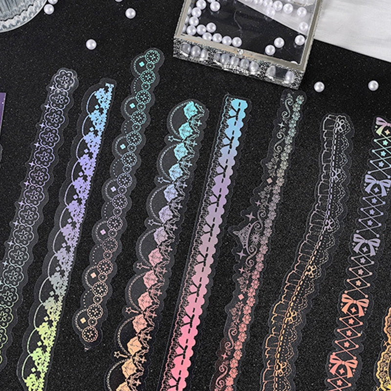 Chain Holographic PET Stickers - Lace, Butterfly, Music, Moon b5