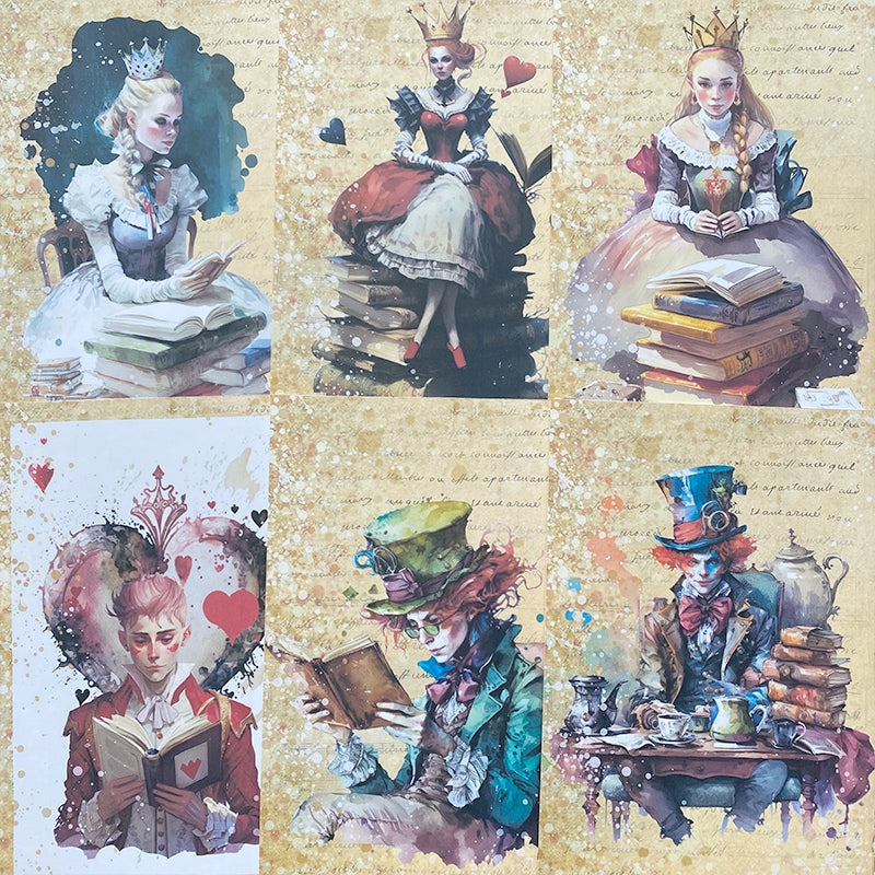 Character Theme Scrapbook Paper - Alice, Animals b4