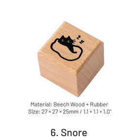 Childlike Cartoon Cute Cat Wooden Rubber Stamp sku-6