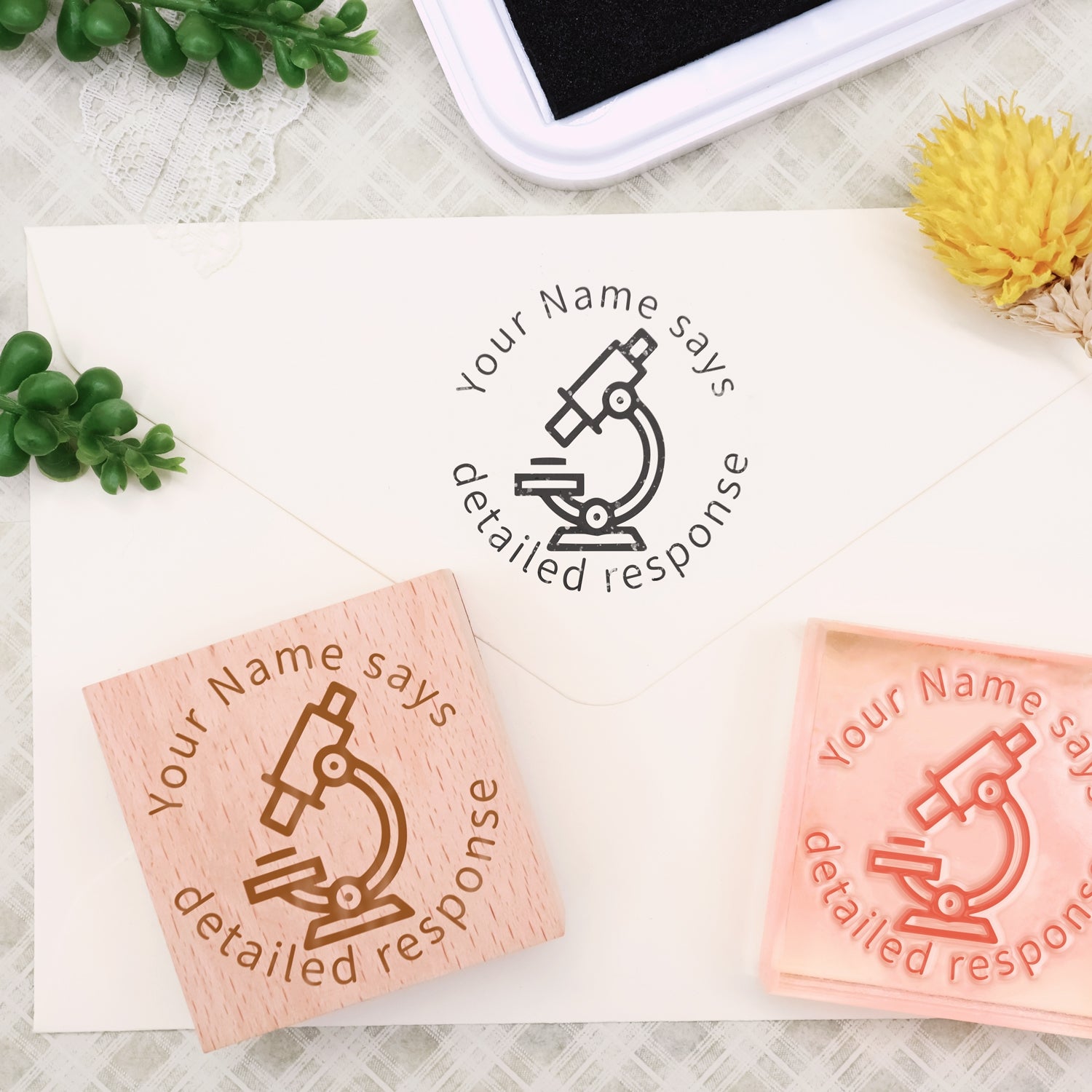 Children's Day Custom Cartoon Microscope Rubber Stamp - Personalized ...