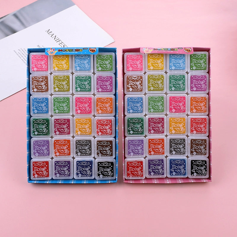 Children's Finger Painting Small Square Color Ink Pad Set a2
