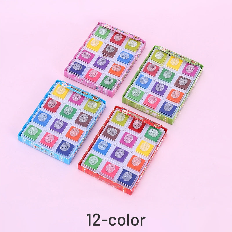 Children's Finger Painting Small Square Color Ink Pad Set sku-2