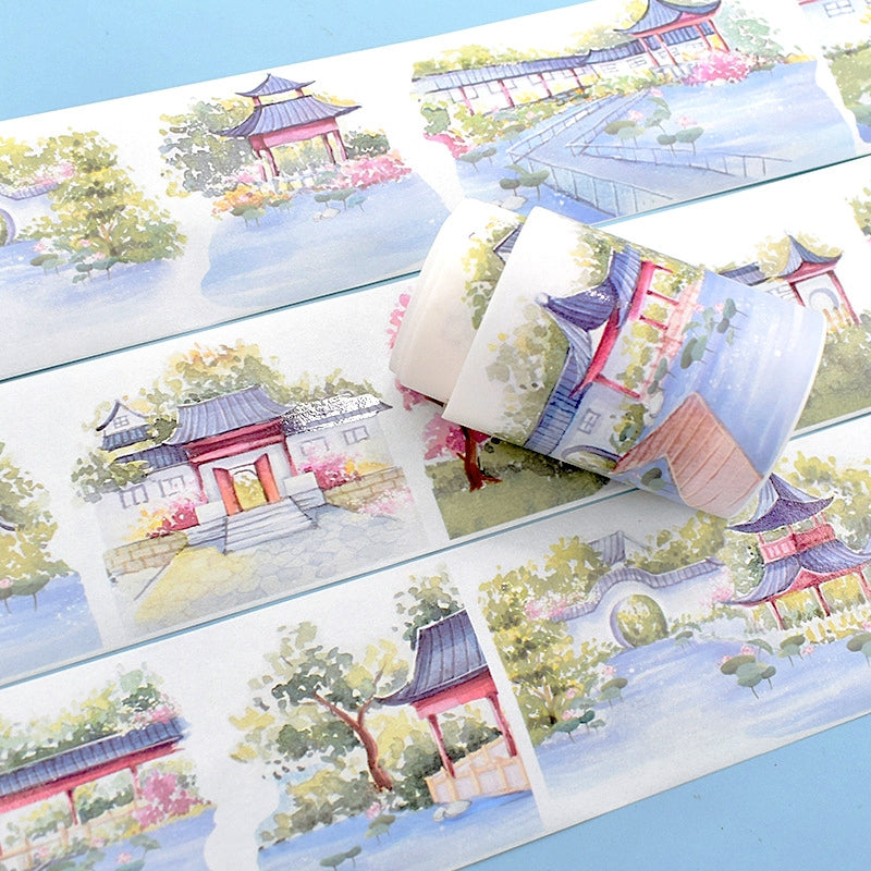 Chinese Style Real Scene Architectural Landscaping Washi Tape b3