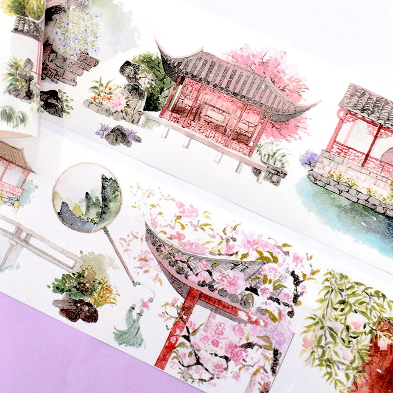 Chinese Style Real Scene Architectural Landscaping Washi Tape b5