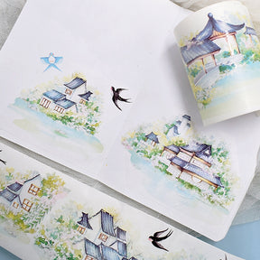 Chinese Style Real Scene Architectural Landscaping Washi Tape b