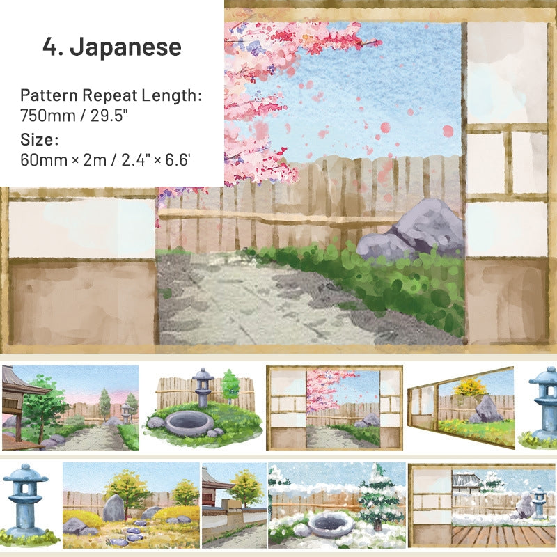 Chinese Style Real Scene Architectural Landscaping Washi Tape sku-4