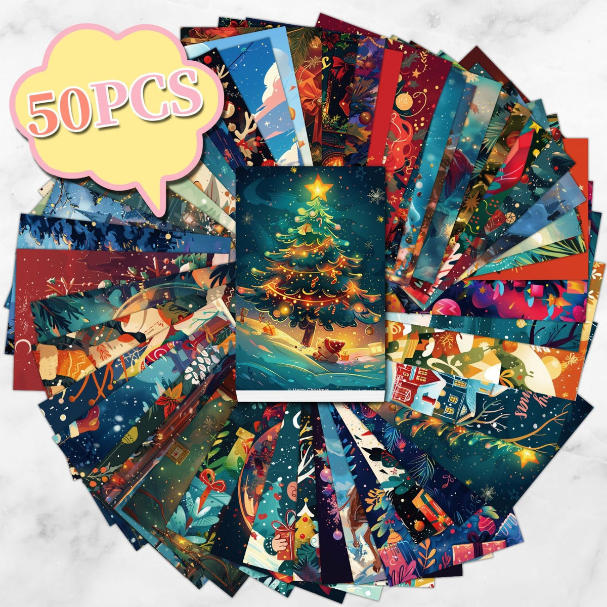 Christmas and Valentine's Day Decoration Card (50 Pcs)4