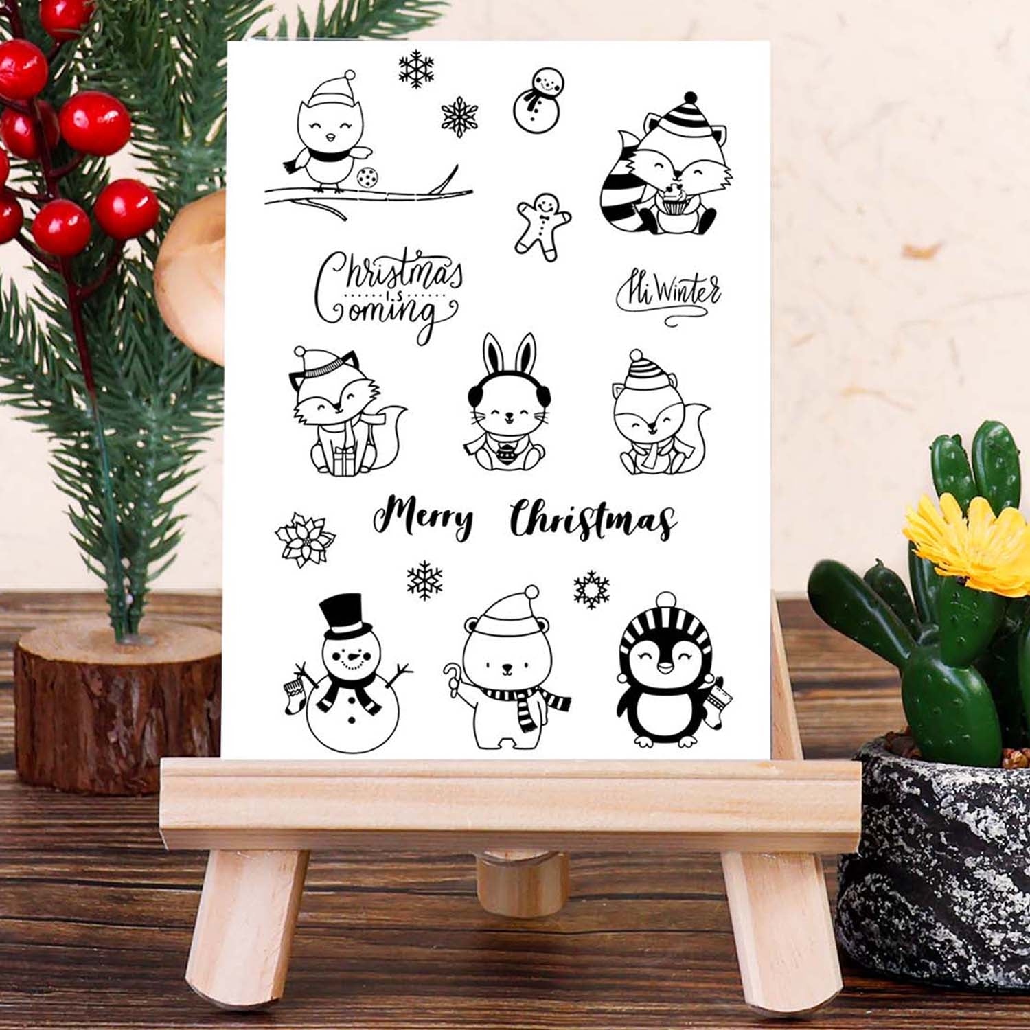 Christmas Animals Silicone Rubber Stamps