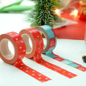 Christmas Basic Decorative Washi Tape - Snowflake, Christmas Tree, Greetings c2