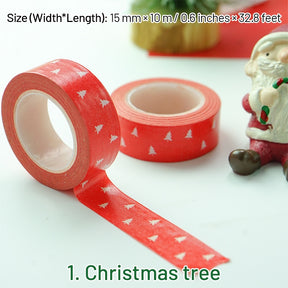 Christmas Basic Decorative Washi Tape - Snowflake, Christmas Tree, Greetings sku-1