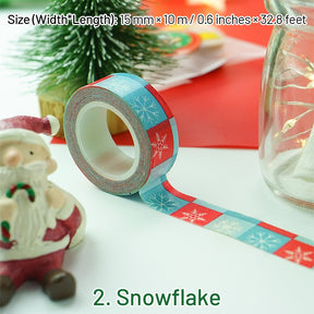 Christmas Basic Decorative Washi Tape - Snowflake, Christmas Tree, Greetings sku-2