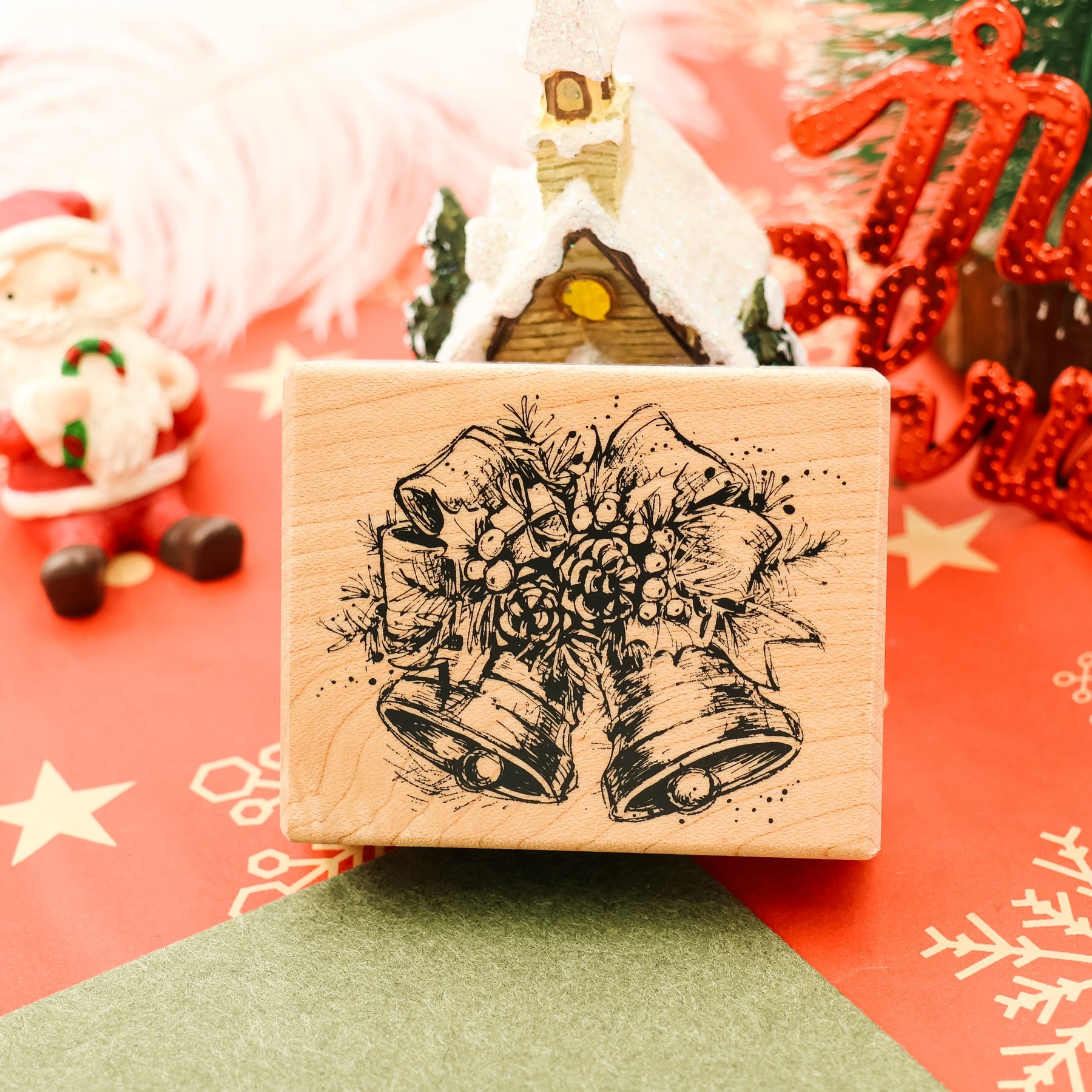 K-Kingdom Christmas Bell Wooden Rubber Stamp