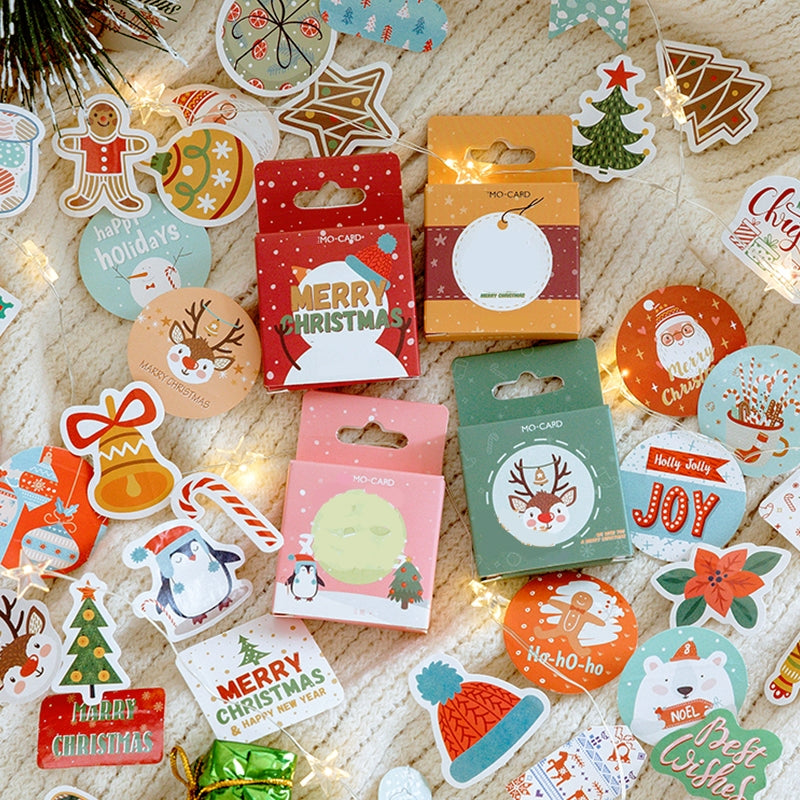 Christmas Boxed Stickers - Greetings, Labels, Christmas Trees, Snowmen a