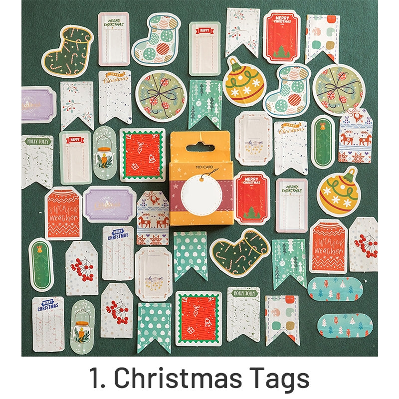 Christmas Boxed Stickers - Greetings, Labels, Christmas Trees, Snowmen sku-1