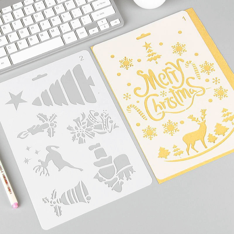 Christmas Cartoon Decorative Hollow Stencil a