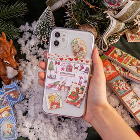 Christmas Cartoon Long Washi Stickers - Tree, Girl, Poster, Snowscape, Santa Claus b6