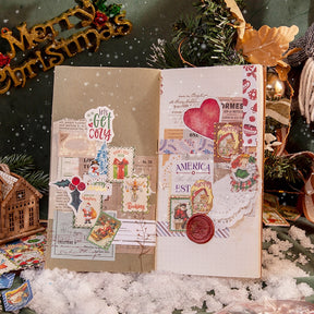 Christmas Cartoon Long Washi Stickers - Tree, Girl, Poster, Snowscape, Santa Claus b7