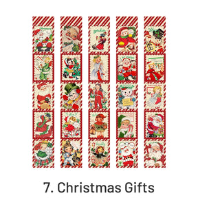 Christmas Cartoon Long Washi Stickers - Tree, Girl, Poster, Snowscape, Santa Claus sku-7
