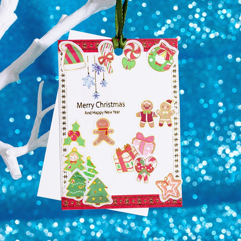 Christmas Cartoon Washi Stickers - Reindeer, Girl, Food, Tree, Snow b2