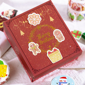 Christmas Cartoon Washi Stickers - Reindeer, Girl, Food, Tree, Snow b