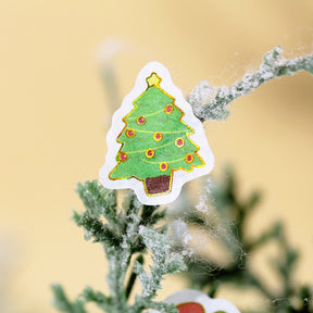 Christmas Cartoon Washi Stickers - Reindeer, Girl, Food, Tree, Snow c