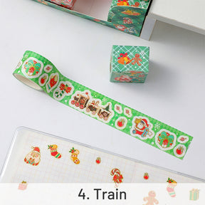 Christmas Cartoon Washi Tape - Santa Claus, Sock, Gift, Train sku-4