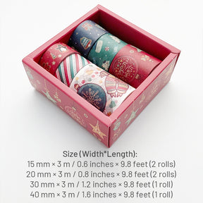 Christmas Cartoon Washi Tape Set (6 Rolls) b4