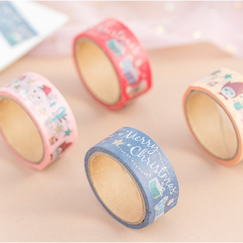 Christmas Cat and Animal Washi Tape Set (4 Rolls) b5