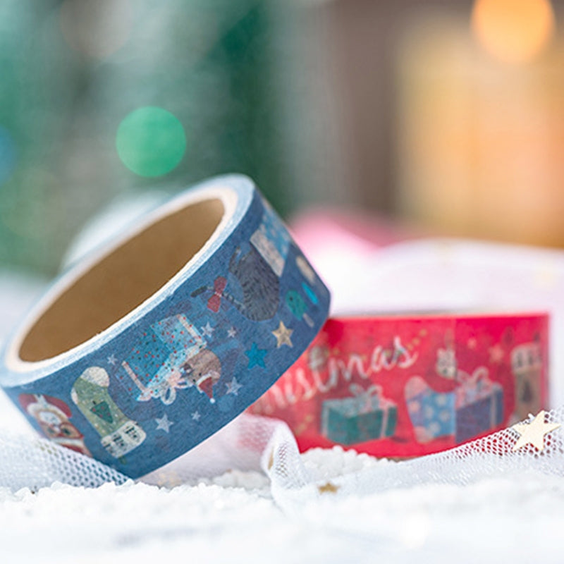Christmas Cat and Animal Washi Tape Set (4 Rolls) b7
