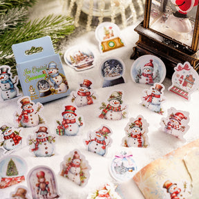 Christmas Coated Paper Sticker - Snowman, Wreath, Food, House b7