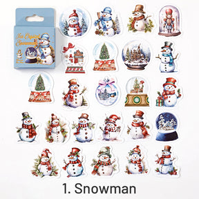Christmas Coated Paper Sticker - Snowman, Wreath, Food, House sku-1