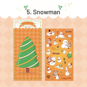 Christmas Coated Paper Sticker - Tree, Snowman, Ribbon, Reindeer, Santa Claus, Candy sku-5
