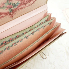 Christmas Cranberry Pink Background Handmade Junk Journal Folio Kit 11