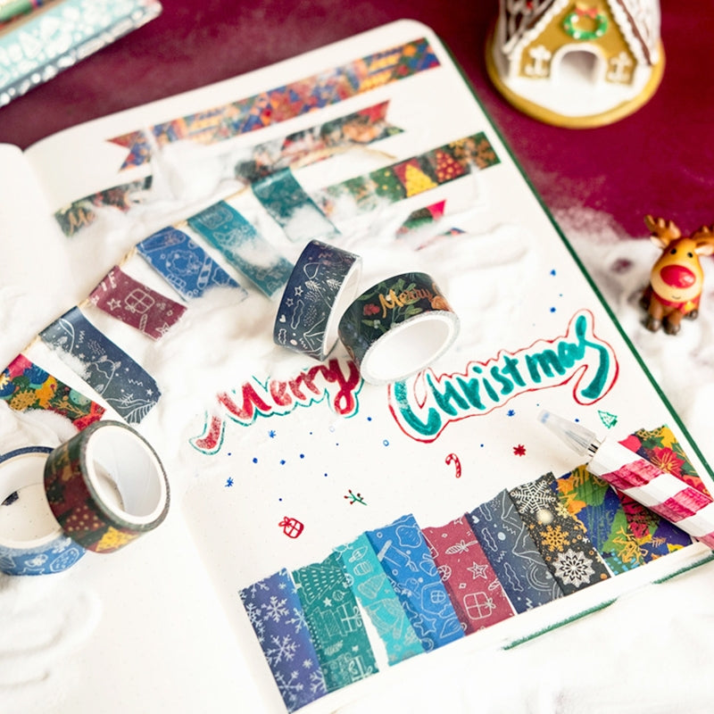 Christmas Foil Gold and Silver Washi Tape Set b1
