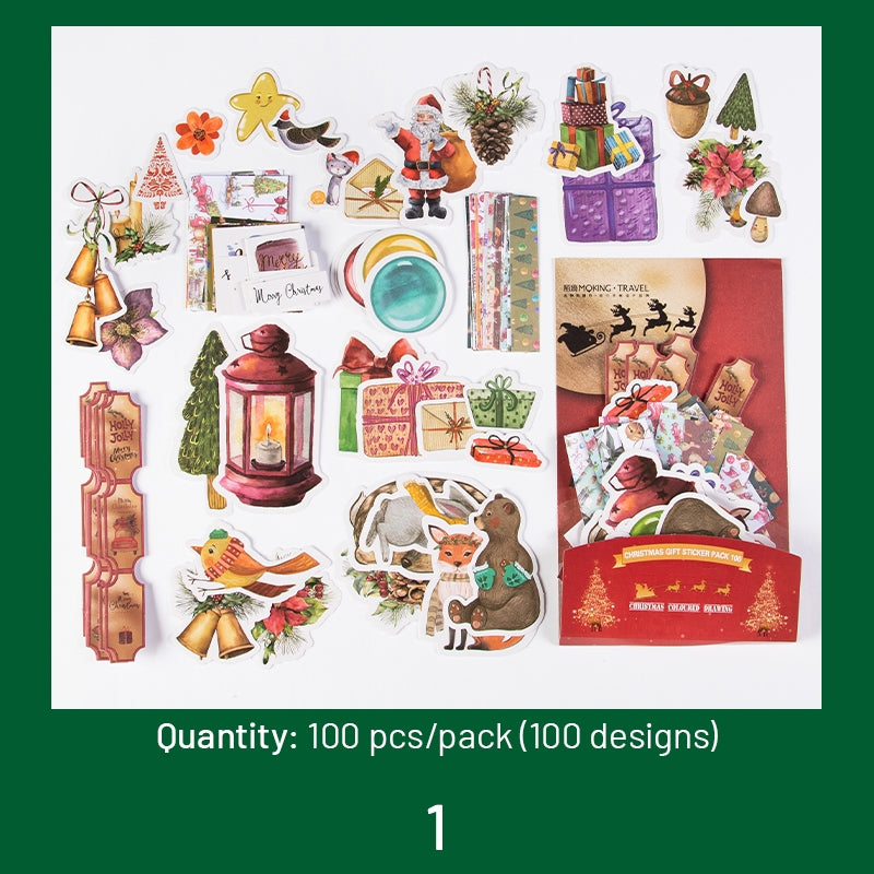 Christmas Foil Stamped Stickers - Greetings, Labels, Cartoons, Words sku-1