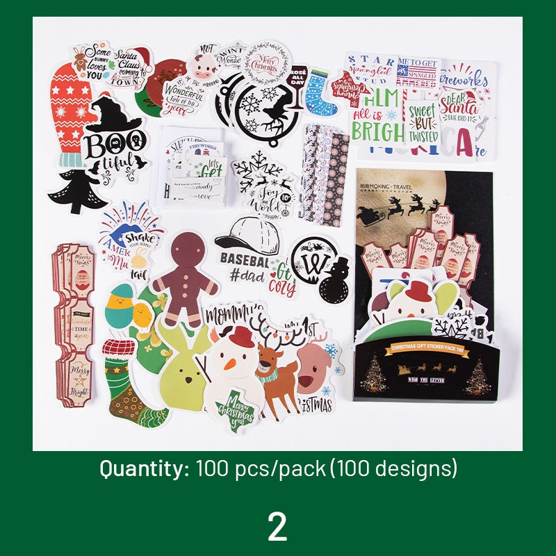 Christmas Foil Stamped Stickers - Greetings, Labels, Cartoons, Words sku-2
