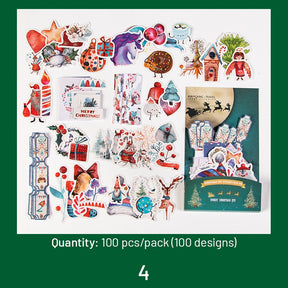 Christmas Foil Stamped Stickers - Greetings, Labels, Cartoons, Words sku-4