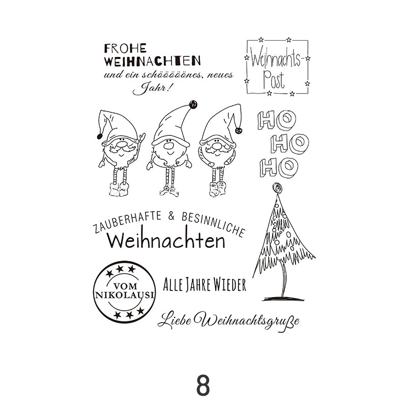 Christmas German Greetings Silicone Stamps sku-8