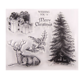Christmas Gifts, Trees, and Reindeer Silicone Stamps sku