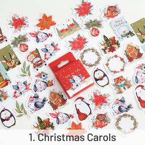 Christmas Gold Foil Coated Stickers - Penguin, Stamp, Desserts sku-1