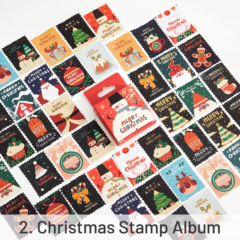 Christmas Gold Foil Coated Stickers - Penguin, Stamp, Desserts sku-2