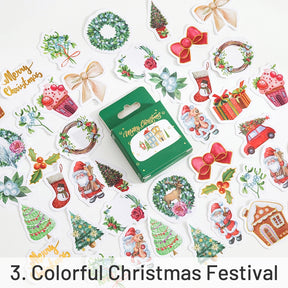 Christmas Gold Foil Coated Stickers - Penguin, Stamp, Desserts sku-3