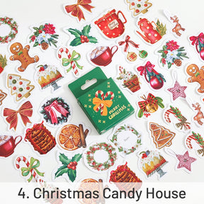 Christmas Gold Foil Coated Stickers - Penguin, Stamp, Desserts sku-4