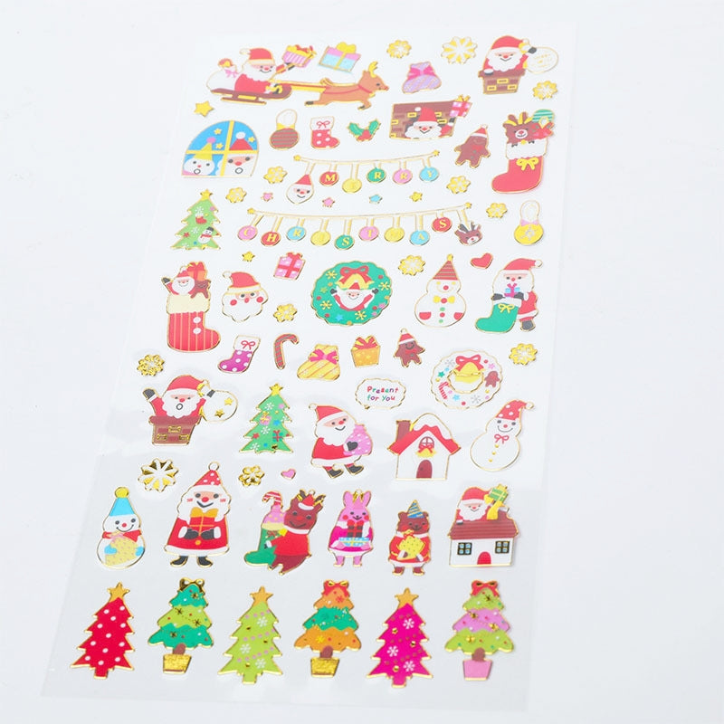 Christmas Gold Foil Die-Cut Sticker Set of 10 Sheets b3