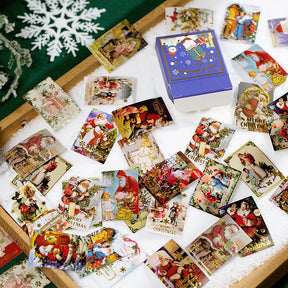 Christmas Gold Foil Seal Stickers - Tree, Wreath, Santa Claus, Poster, Greetings b2jpg